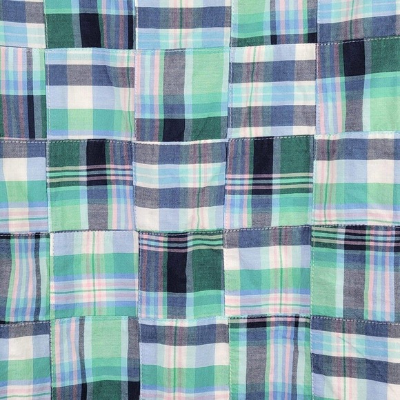 Talbots Madras Patchwork Tank Womens Plus 3X Green Plaid Side Zip Lined Cotton - Picture 4 of 8